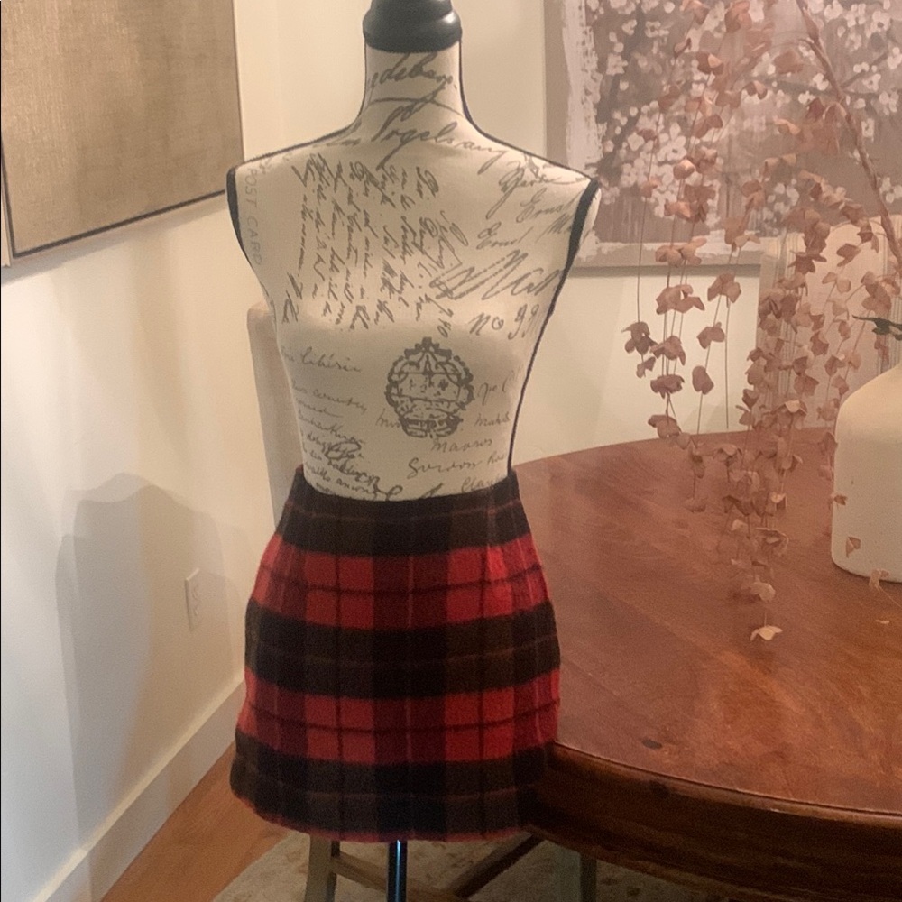 Plaid Red and Black Skirt